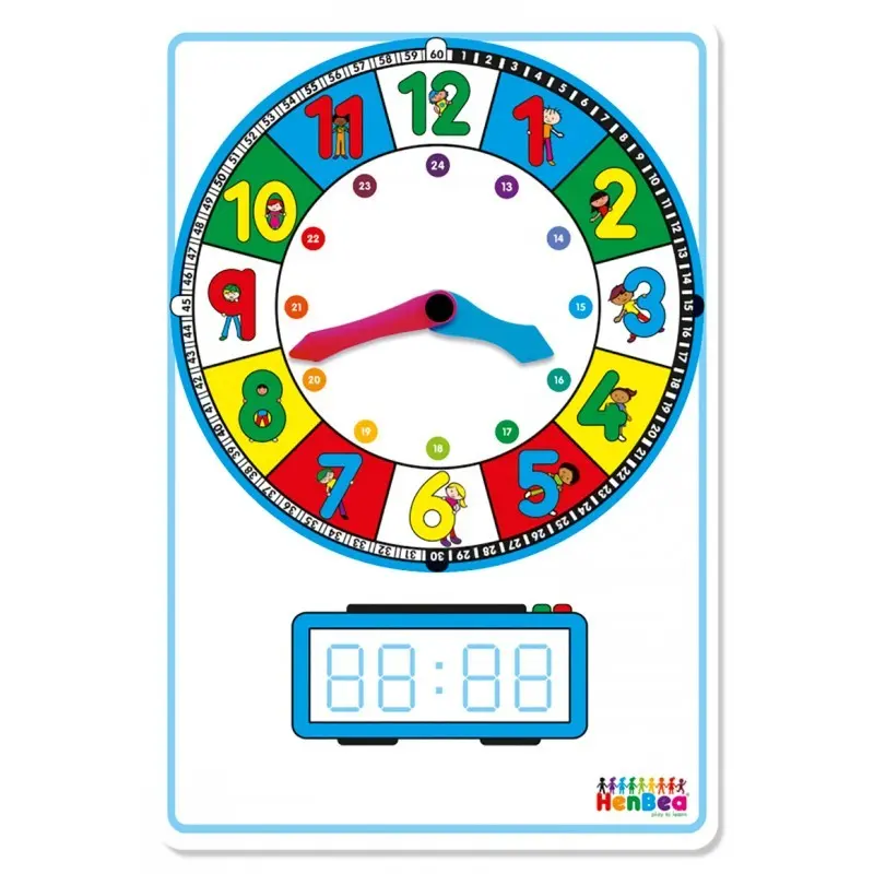 Reloj Manual de Aprendizaje Henbea | Aprende las Horas Niños