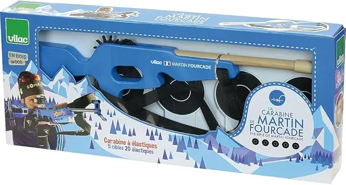 Rifle de Biatlón de Madera Vilac | Licencia Martin Fourcade | 5 Dianas Abatibles | +5 Años