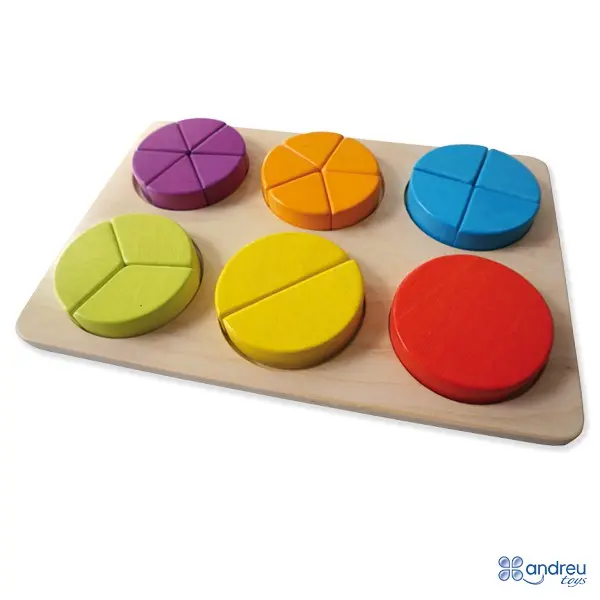 Rompezabezas de aprendizaje de fracciones multicolor 30x21x2,5 cm - andreu toys 16707