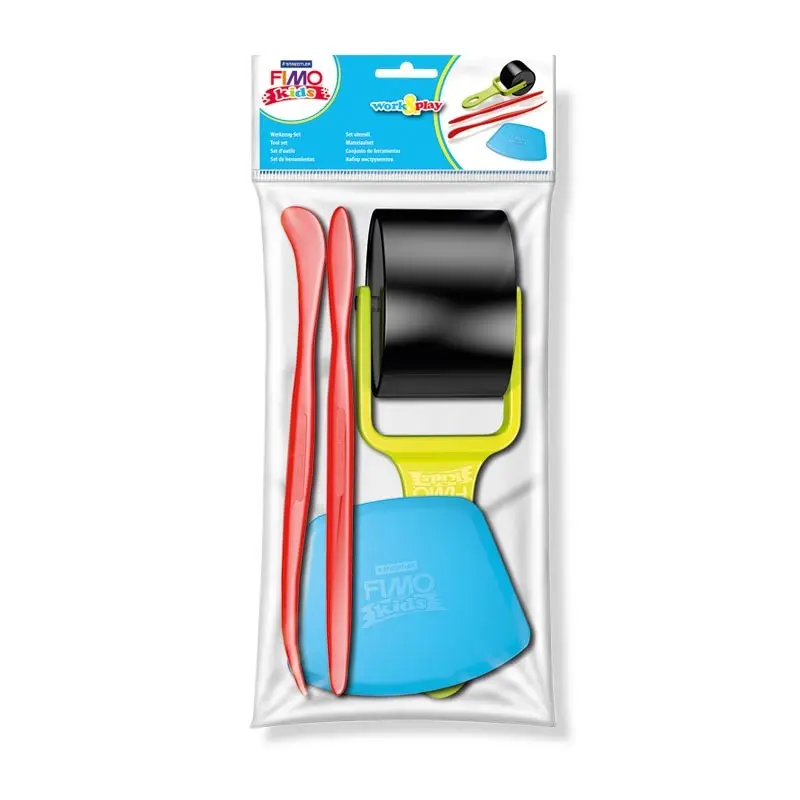 Set 4 Herramientas Fimo | Rodillo, Pala y Cortador para Plastilina