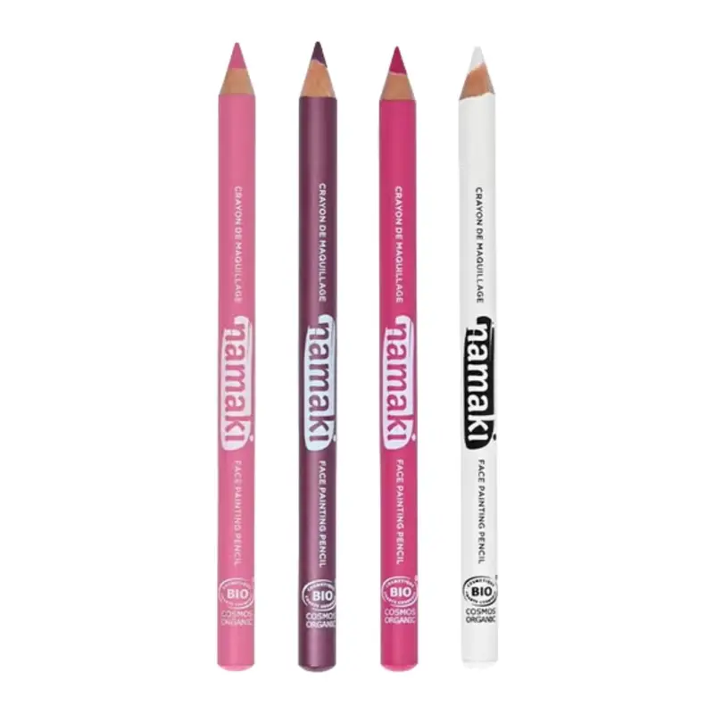 Set 4 Lápices Finos Maquillaje Namaki Morado-Rosa-Fucsia-Blanco