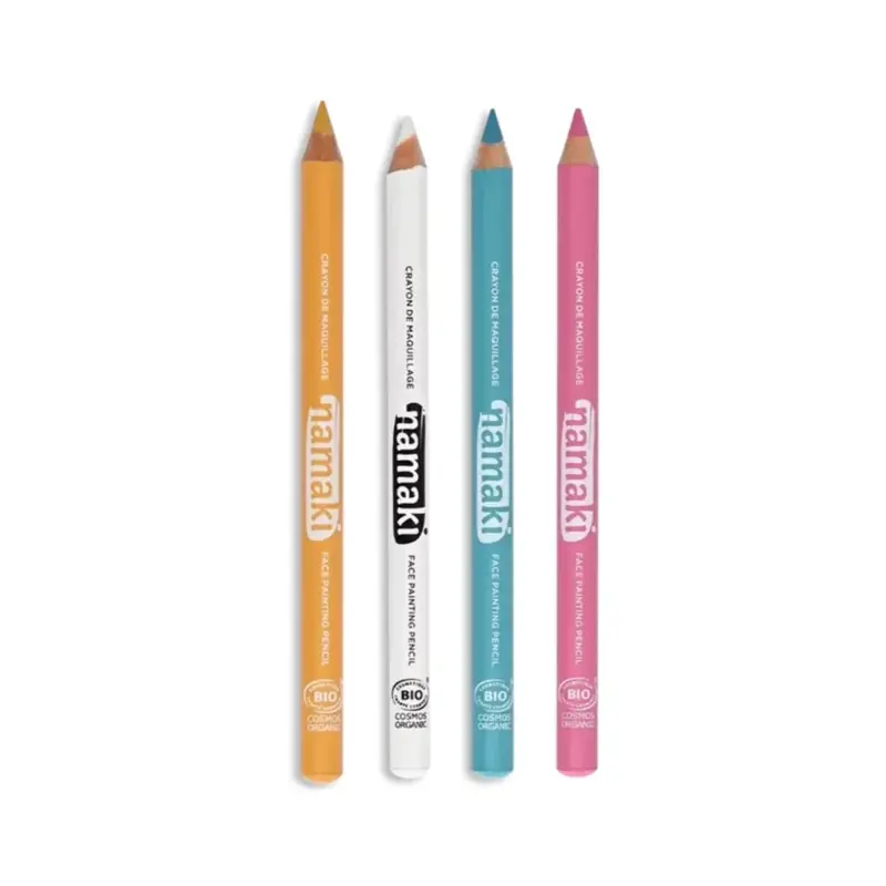 Set 4 Lápices Finos Maquillaje Namaki Turquesa-Rosa-Amarillo-Blanco