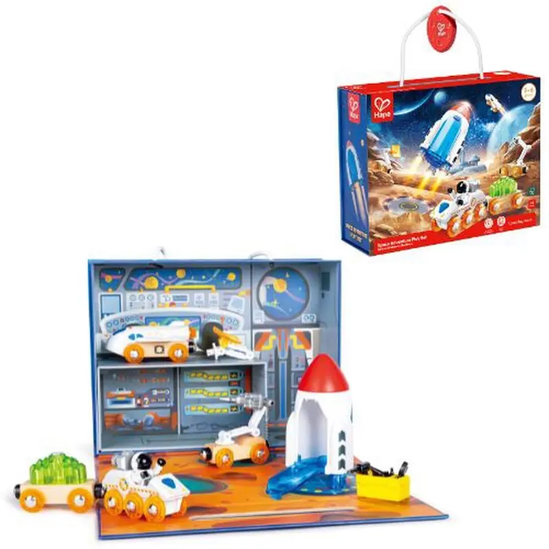 Set Aventuras Espaciales Hape E3876 - Juego STEM de Madera para Niños +3 Años
