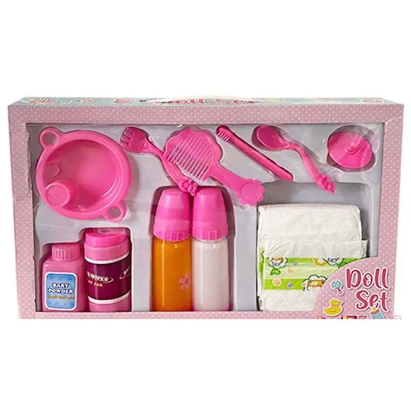 Set biberones y pañales para muñecos