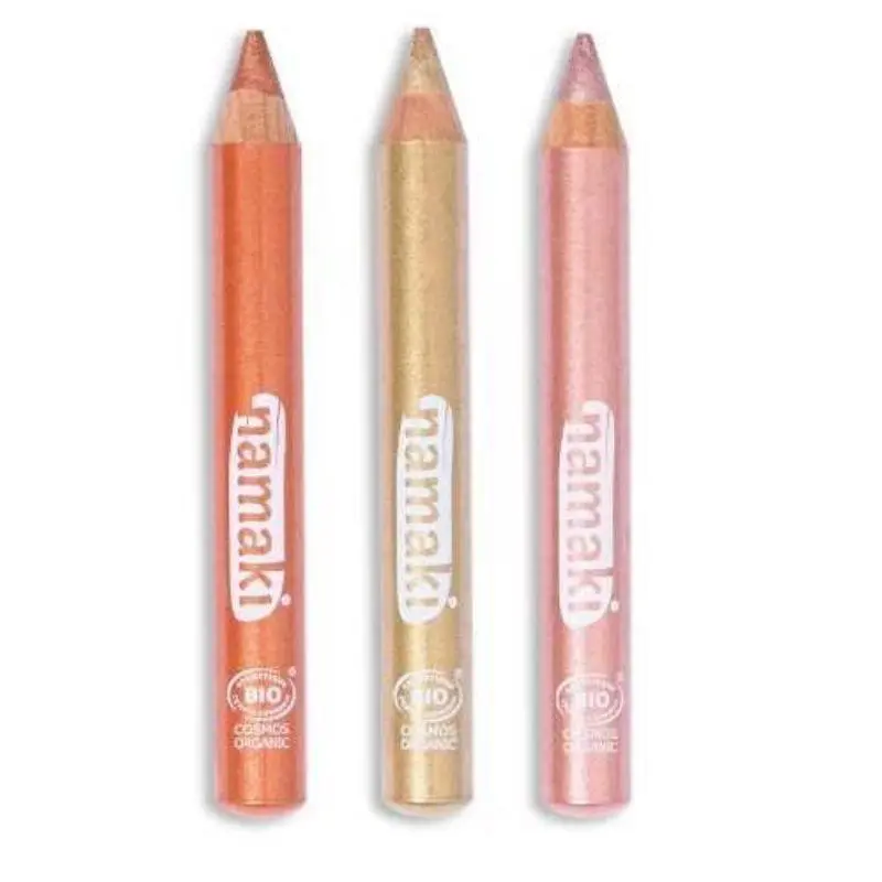 Set de 3 Lápices brillo Cobre-Oro-Rosa con purpurina