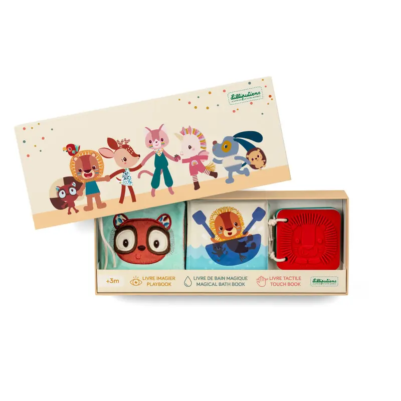 Set de 3 Libros Sensoriales Jungla - Lilliputiens
