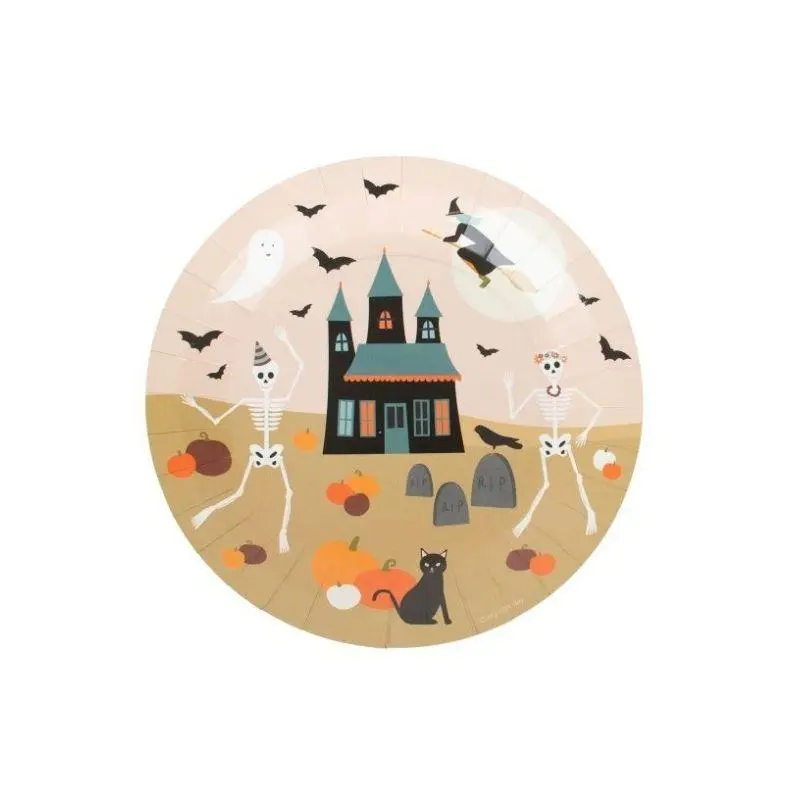 Set de 8 platos de papel Halloween