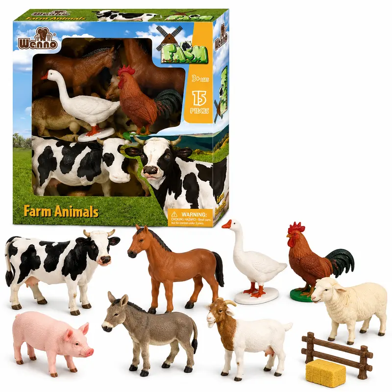 Set de Animales de Granja 15 Piezas | Figuras de Granja para Niños