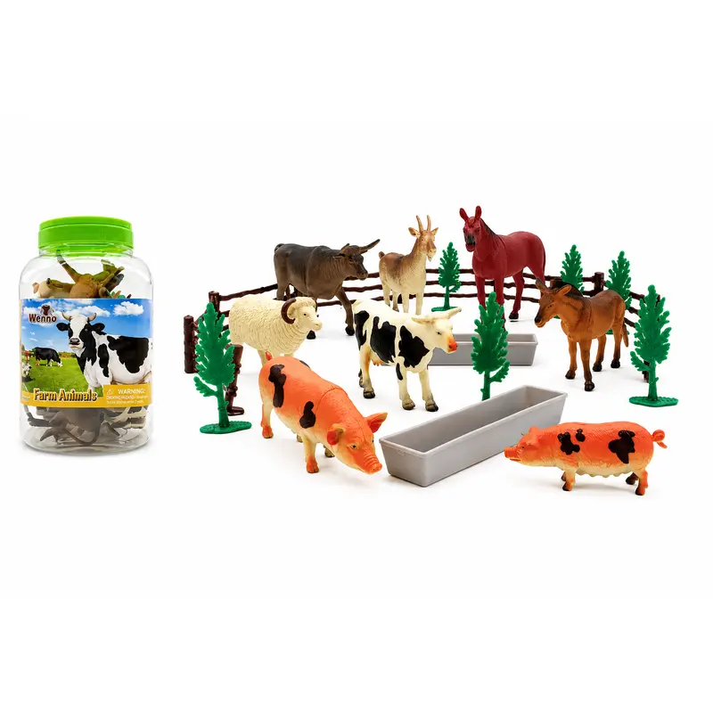 Set de Animales de Granja 24 Piezas | Figuras de Granja con Accesorios para Niños