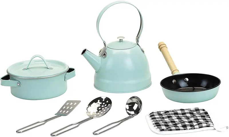 Set de Batería de Cocina Vintage Vilac | 7 Piezas Turquesa | +3 Años