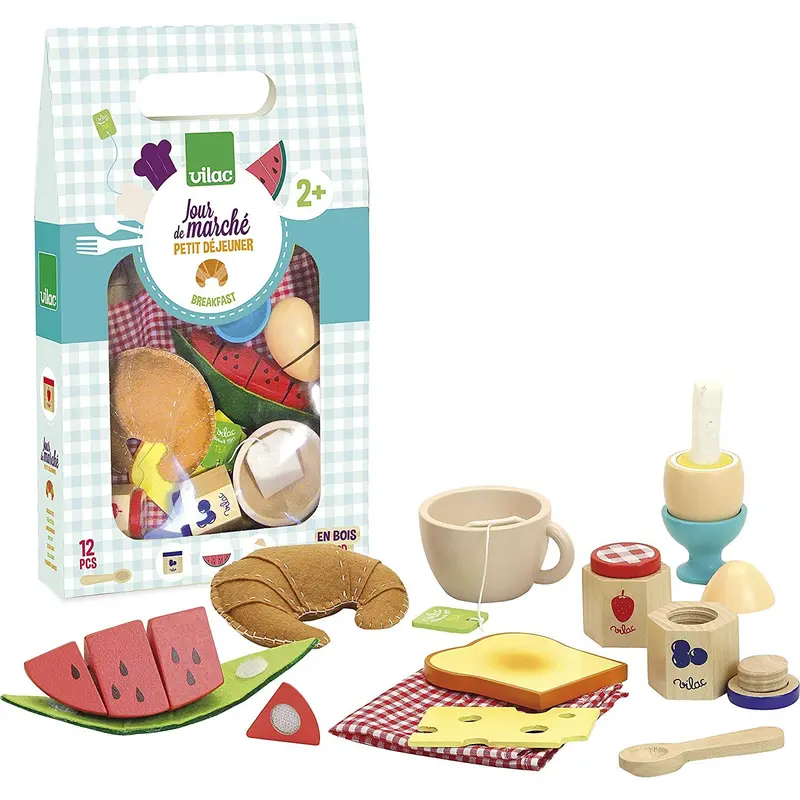 Set de Desayuno de Madera Vilac con Velcro | +2 Años