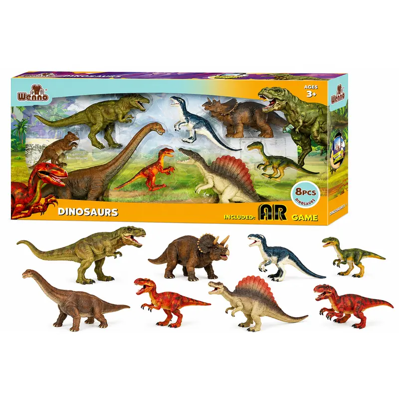 Set de Dinosaurios 8 Piezas con Realidad Aumentada AR | Figuras de Dinosaurios para Niños