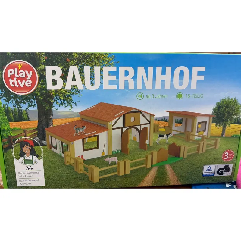 Set de Granja de Madera Playtive – Granja de Juguete con Animales y Accesorios para Niños
