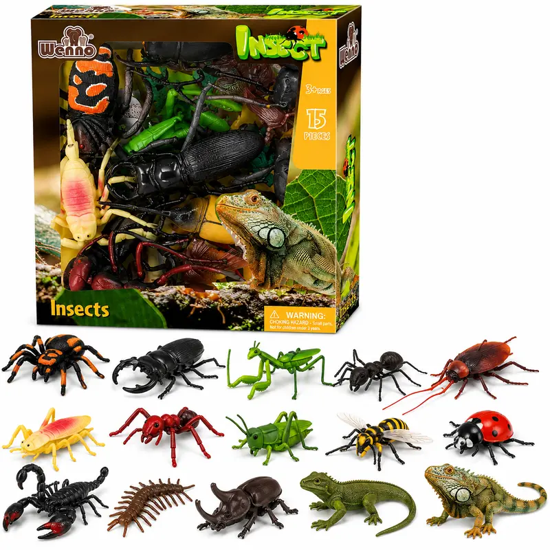 Set de Insectos y Reptiles 15 Piezas | Figuras de Insectos para Niños
