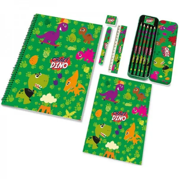 Set de Papelería Crazy Dino
