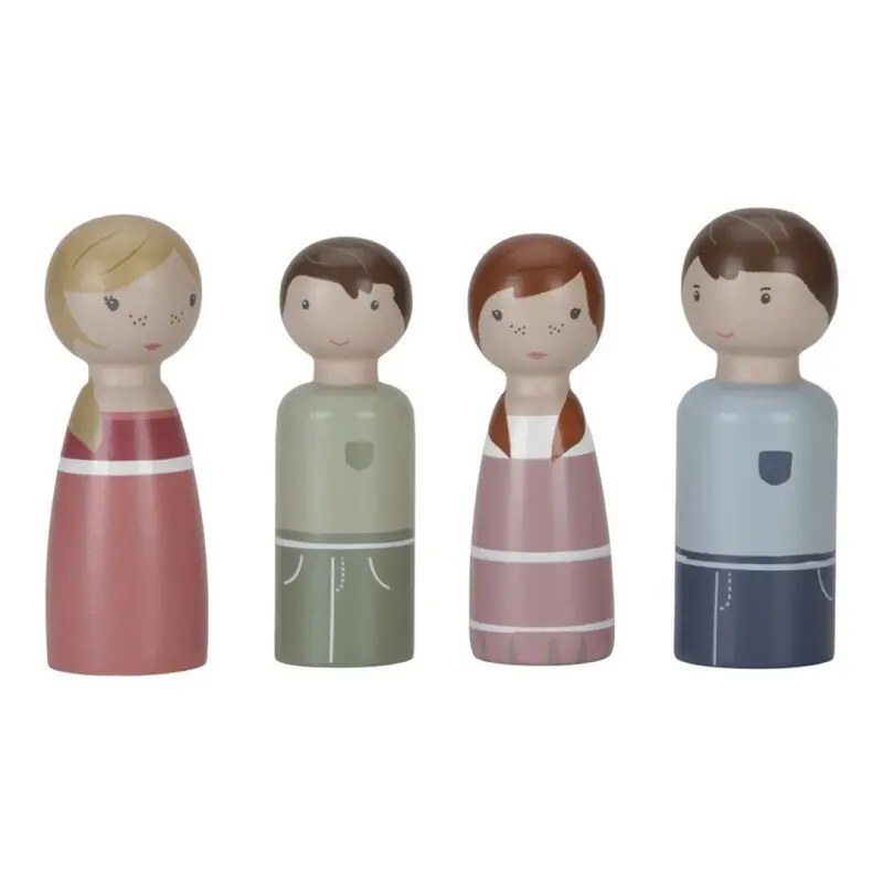 Set familia Rosa para casa de muñecas de Little Dutch