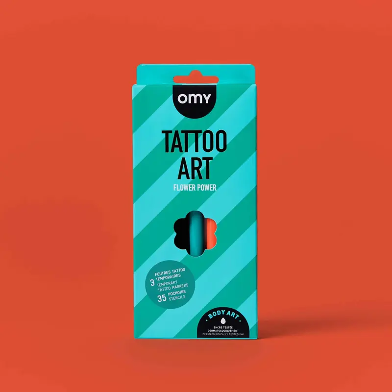 Set Rotuladores de Tatuajes Temporal - Flower Power - OMY
