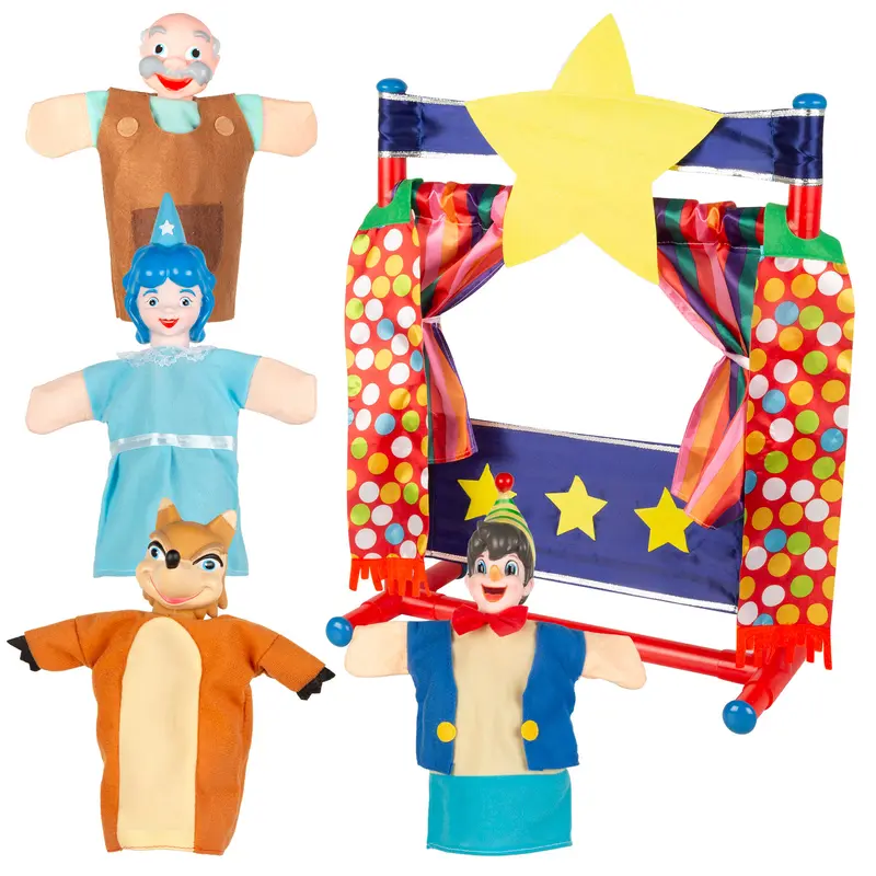 Set Teatro de marionetas Pinocho 25 cm Cucu Show