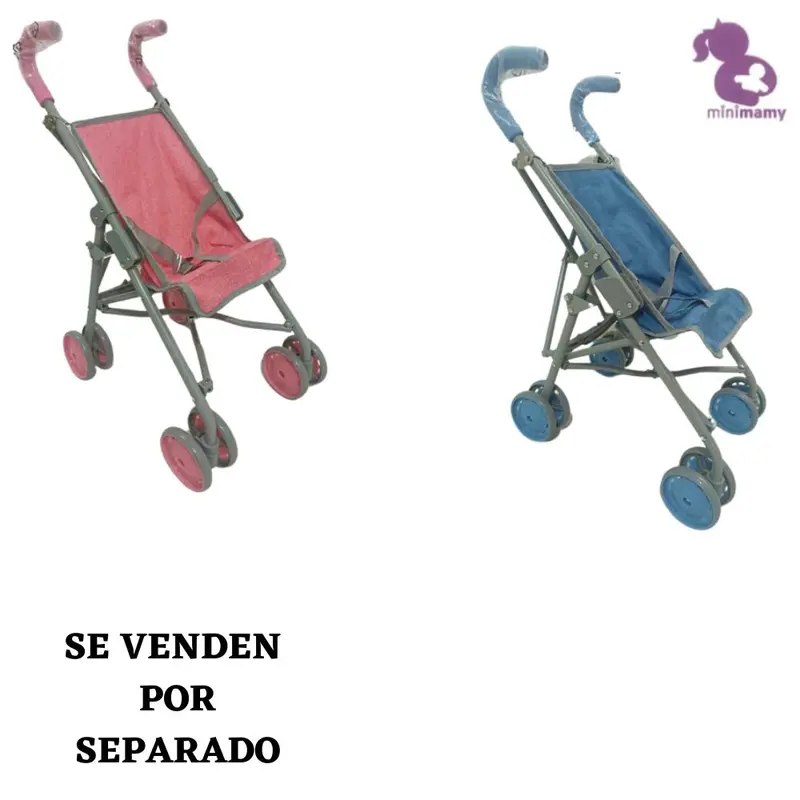 Silla paseo muñecas ruedas giratorias y plegable