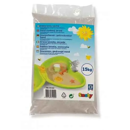 Smoby Arena para Areneros 15 kg – Arena Lavada y Secada Juegos de Exterior