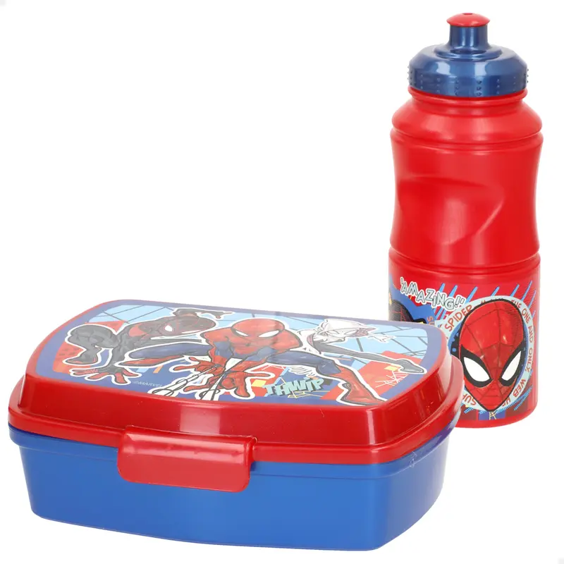 Spider-Man Set infantil sandwichera y botella 380 ml colegio