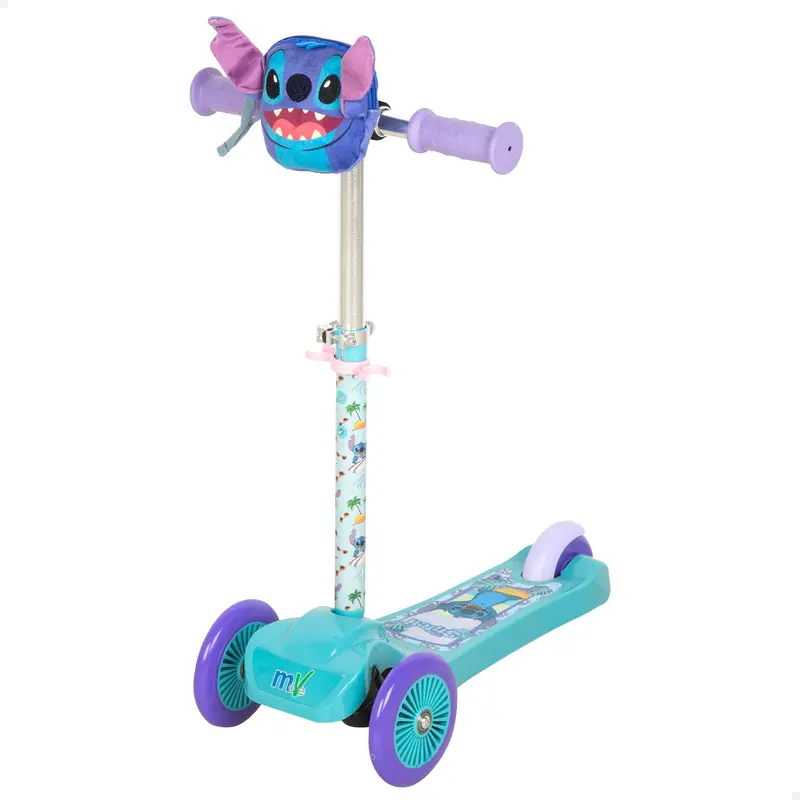 Stitch Patinete infantil 3 ruedas con bolsillo delantero