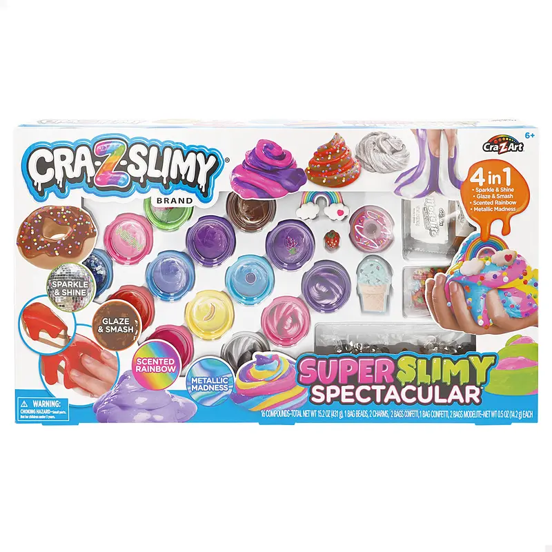 Superpack 14 botes de slime con accesorios Cra-Z-Slimy