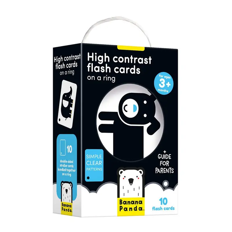 Tarjetas de Contraste para Bebés + 3 meses - Desarrollo Visual - Banana Panda