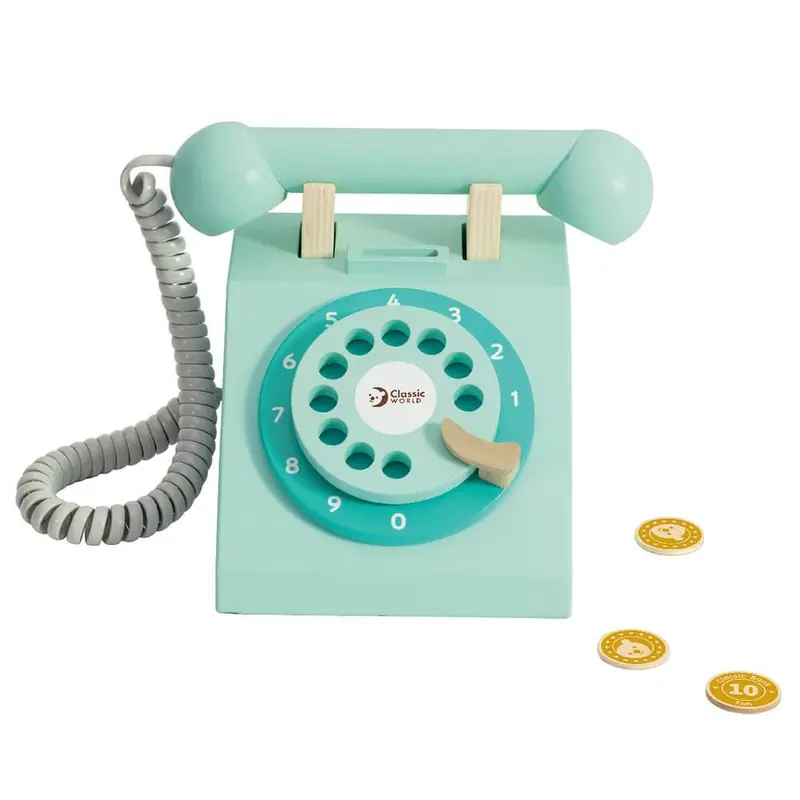 Teléfono vintage de madera