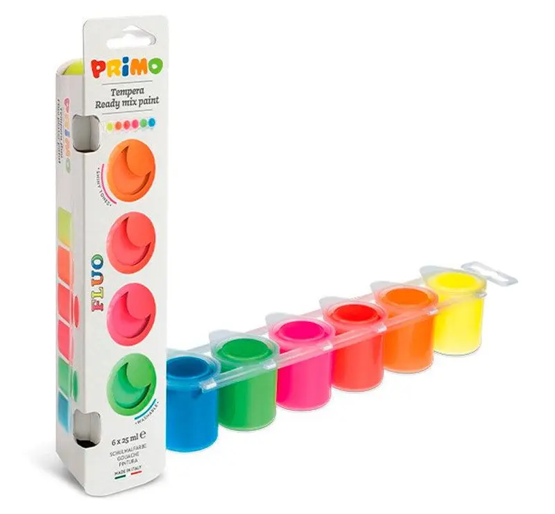 Tempera para pintar 6 colores FLÚOR