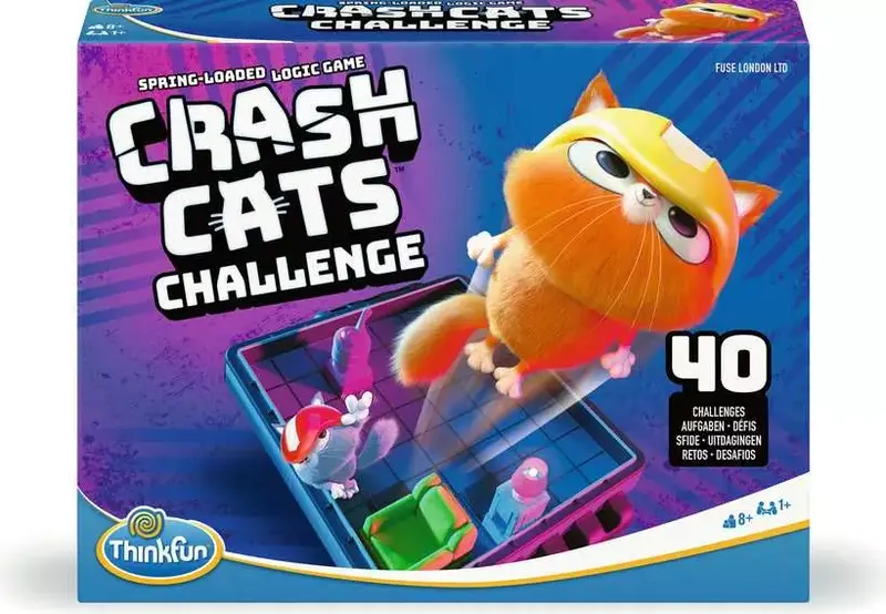 ThinkFun Crash Cats - Rompecabezas de Lógica y Bloques Deslizantes 8+ Años - Ravensburger 76650