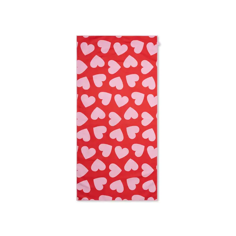 Toalla de Playa Microfibra - Hearts Red