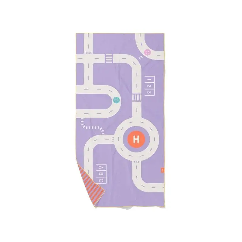 Toalla reversible microfibra Juego Coches Lila