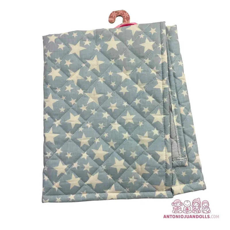 Toquilla Acolchada Azul Claro Estrellas Blancas Muñecas - Tejido Suave (91060-8)