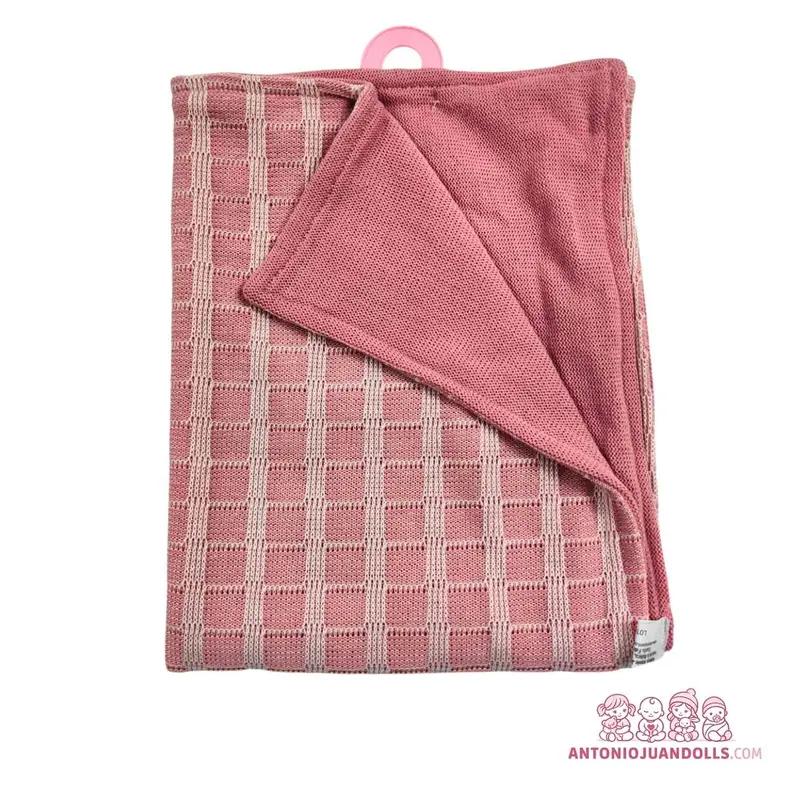 Toquilla Punto Rosa Cuadros Muñecas - Tejido Tricot Texturizado (91060-11)