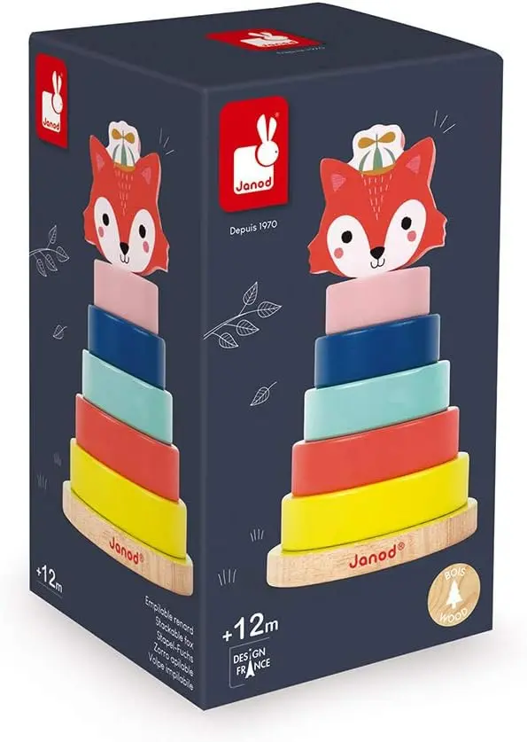 Torre Apilable de madera Baby Forest Zorro - Janod J08014