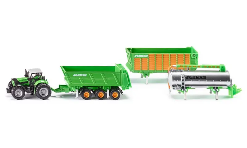 Tractor Deutz-Fahr Agrotron X720 con 3 remolques Joskin Cargo Escala 1