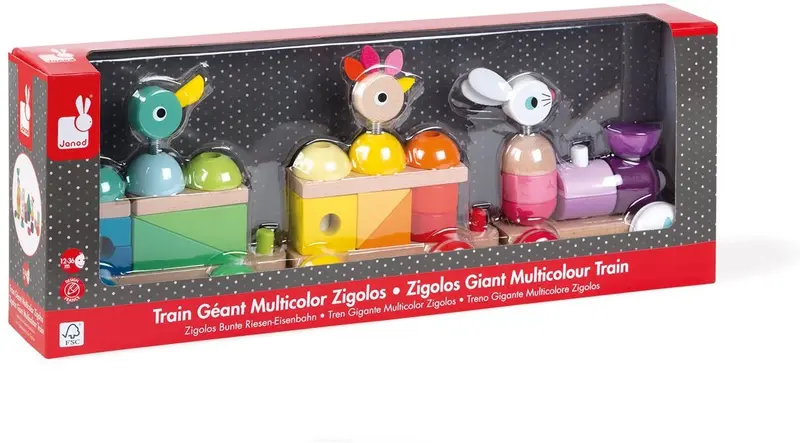 TREN GIGANTE MULTICOLOR ZIGOLOS - Janod