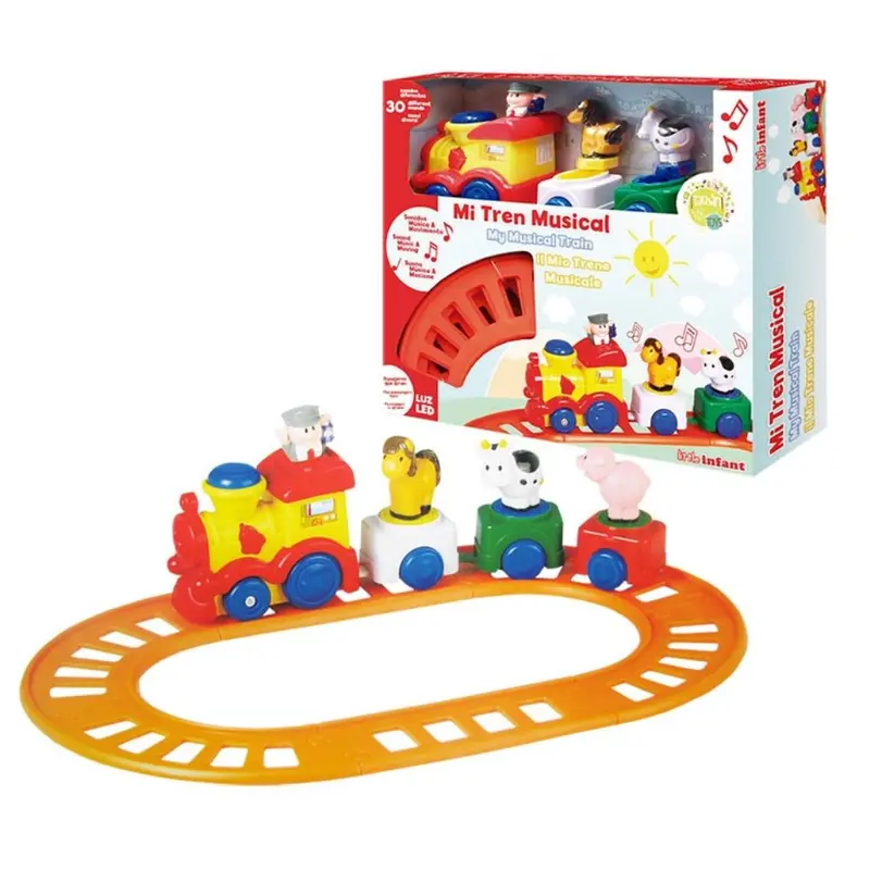 Tren infantil musical con animales de la granja