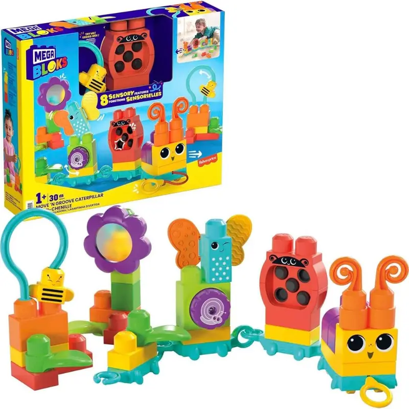 Tren Oruga 30 Bloques sensoriales de construcción Mega Bloks