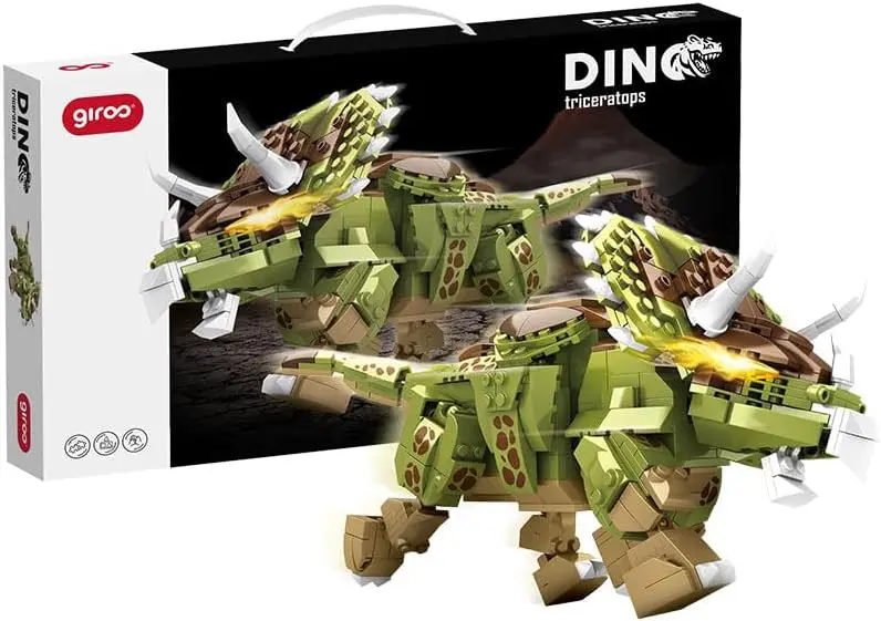 Triceratops para Construir 442 pzas. Giros – Kit Dinosaurio Encajes +6 años