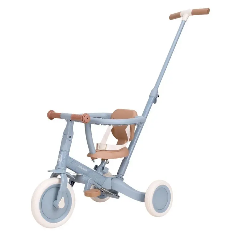Triciclo infantil 4 en 1 con barra azul safari dreams Little dutch