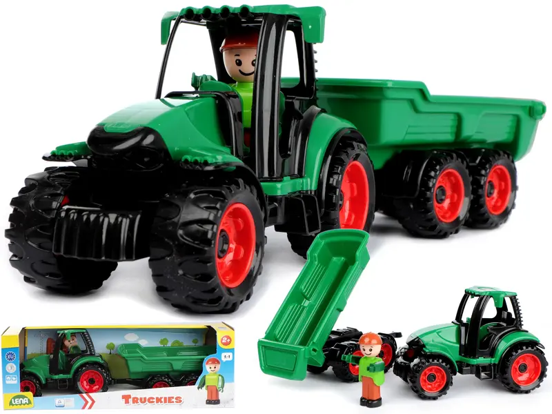Truckies Tractor Verde con Remolque y Muñeco - Lena 01625