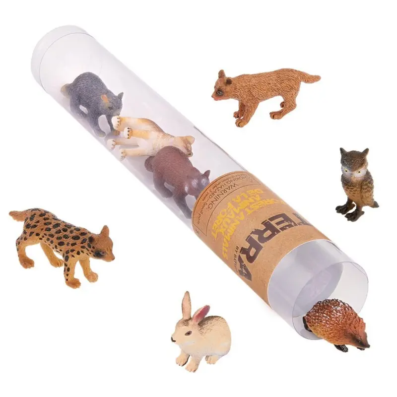 Tubo de 8 animales del bosque 4-9 cm