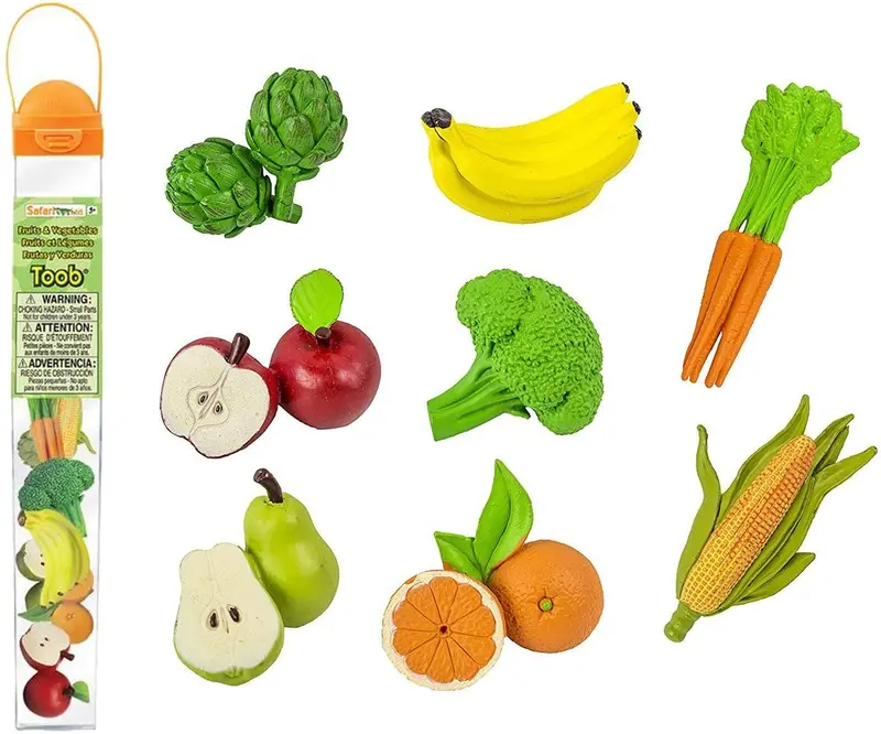 Tubo miniaturas frutas y verduras - Safari