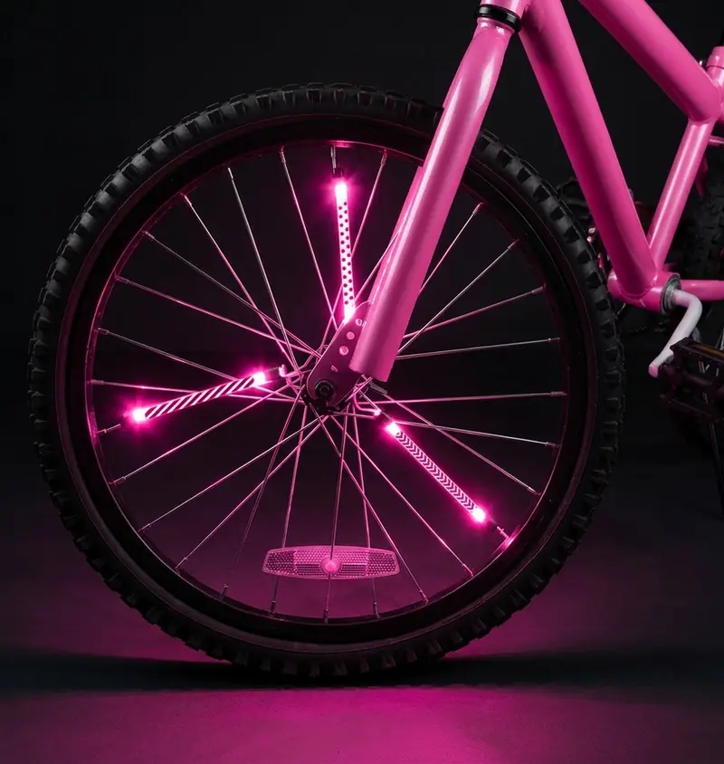 Tubos LED rosa para radio de bicicleta