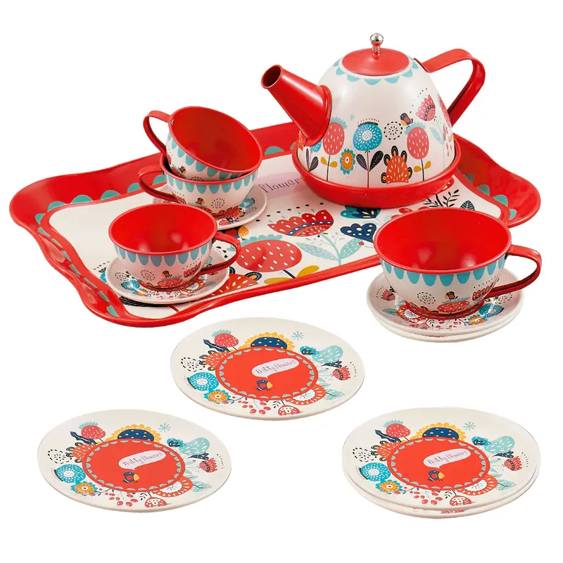 Utensilios cocina juego de té infantil en metal 15 piezas My Home