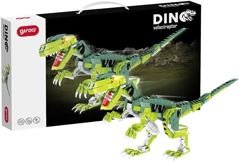 Velociraptor para Construir 535 pzas. Giros – Kit Dinosaurio Encajes +6 años