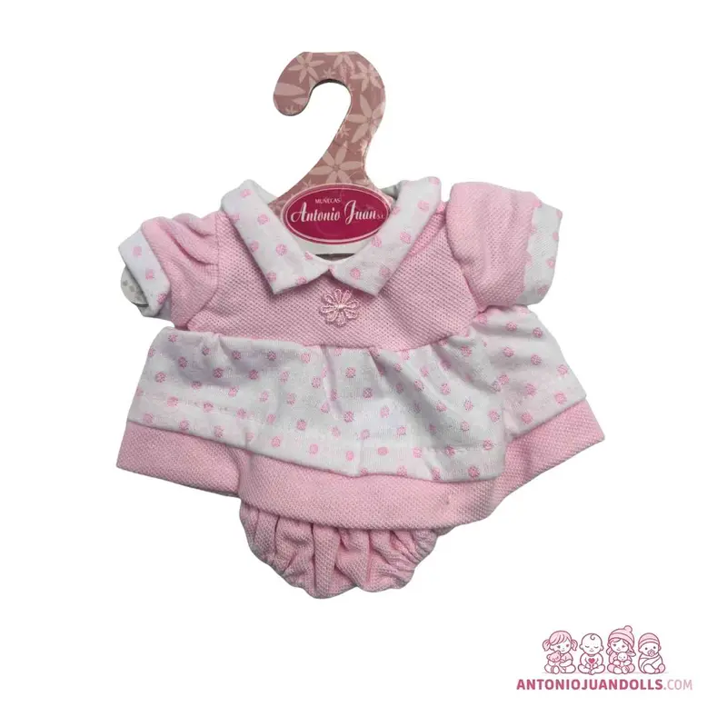 Vestido Rosa Florecitas Braguita Muñecas 26cm - Modelo Específico (91026-4)