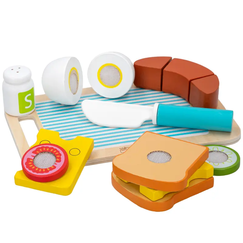 WOOMAX Bandeja desayuno con accesorios de madera
